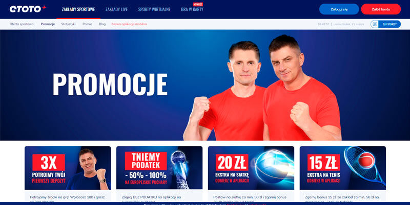 bukmacher etoto - strona promocyjna