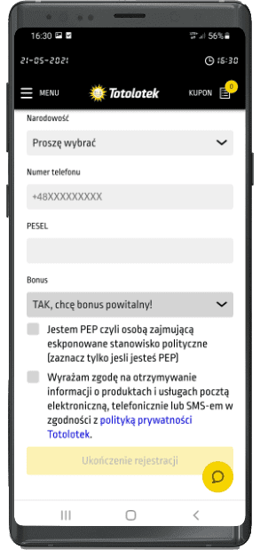 Numer telefonu do rejestracji Totolotka